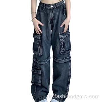 Lose Baggy 6 Taschen -Frachtjeans